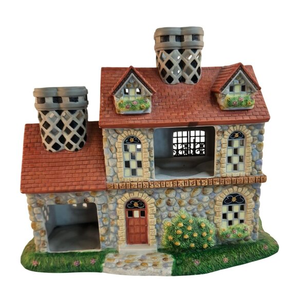 PartyLite Olde World Village Bristol House P7322 Tealight Holder 1990s Boxed - Picture 2 of 13